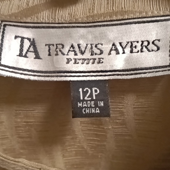 NWT TRAVIS AYERS 70% silk 30% linen 3-pc pantsuit w tiger striped jacket Sz 12P